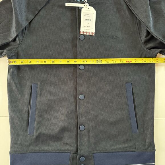 Ben Sherman Jacket Mens Navy Blazer Baseball Bomber Retro Stripe Accent Size S - Picture 4 of 13